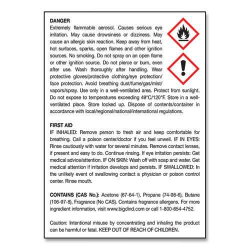 Image of Big D Industries 046300 Metered Concentrated Room Deodorant, Mountain Air Scent, 7 Oz Aerosol Spray, 12/carton