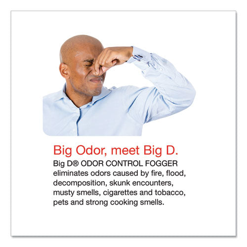 Image of Big D Industries 034400 Odor Control Fogger, Mountain Air Scent, 5 Oz Aerosol Spray, 12/carton