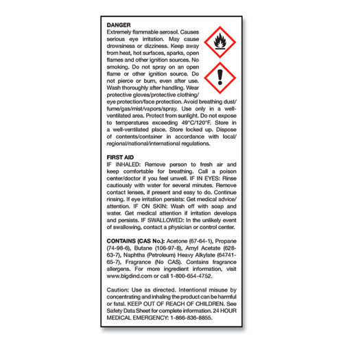 Image of Big D Industries 034100 Odor Control Fogger, Original Scent, 5 Oz Aerosol Spray, 12/carton