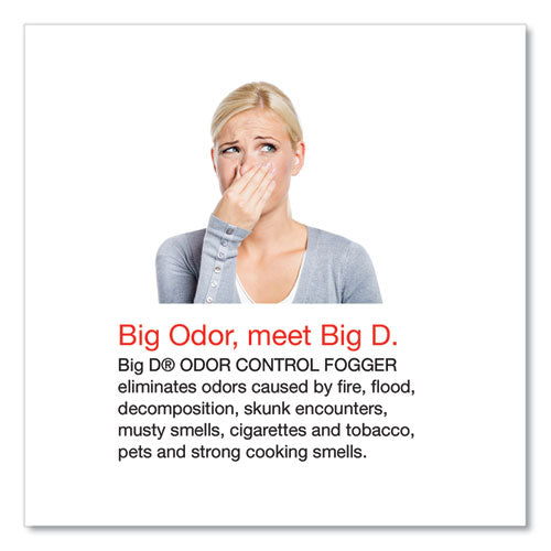 Image of Big D Industries 034100 Odor Control Fogger, Original Scent, 5 Oz Aerosol Spray, 12/carton