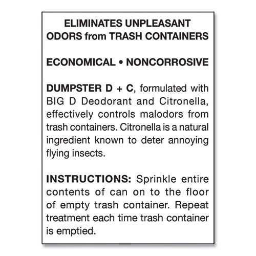 Image of Big D Industries 017800 Dumpster D Plus C, Neutral, 25 Lb Bucket