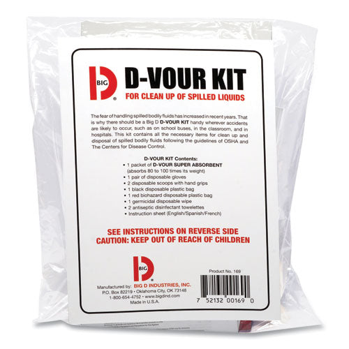Image of Big D Industries 016900 D'vour Clean-Up Kit, Powder, All Inclusive Kit, 6/carton