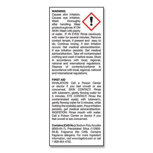 Image of Big D Industries 016600 D-Vour Absorbent Powder, Lemon, 16 oz Canister, 6/Carton