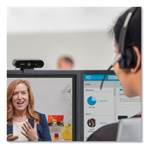 Image of Logitech® 960-001105 Brio Ultra Hd Webcam, 1920 Pixels X 1080 Pixels, Black