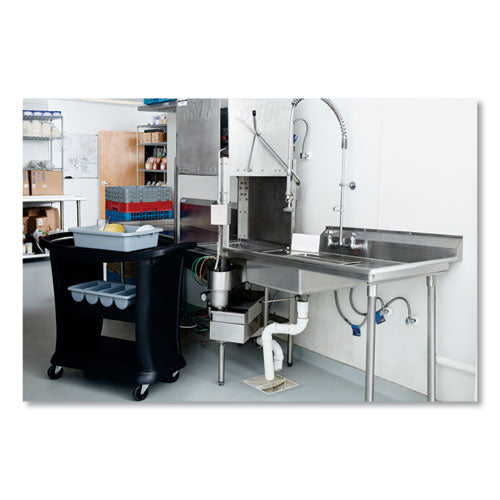 Image of Rubbermaid® Commercial FG336200GRAY Cutlery Bin, 4 Compartments, 11.5 x 21.25 x 3.75, Plastic, Gray