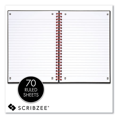 Image of Black n' Red C67009 Flexible Cover Twinwire Notebooks, SCRIBZEE Compatible, 1-Subject, Wide/Legal Rule, Black/Red Cover, (70) 8.25 x 5.63 Sheets