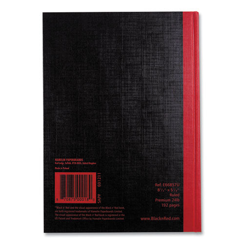Image of Black n' Red JDK-E66857 Hardcover Casebound Notebooks, SCRIBZEE Compatible, 1-Subject, Wide/Legal Rule, Black/Red Cover, (96) 8.25 x 5.63 Sheets