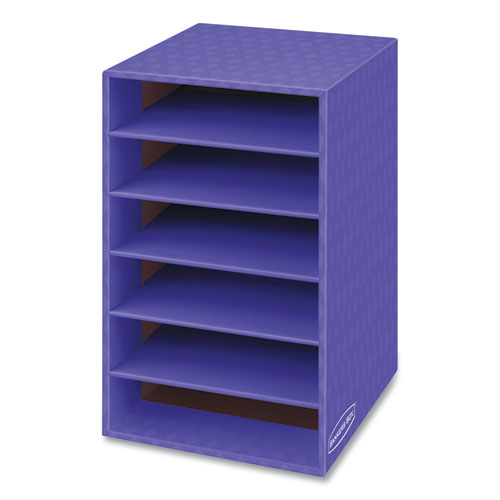 Image of Bankers Box® 3381201 Vertical Classroom Organizer, 6 Shelves, 11.88 x 13.25 x 18, Purple