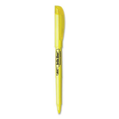 Image of BIC® BL241-YW Brite Liner Highlighter Value Pack, Yellow Ink, Chisel Tip, Yellow/black Barrel, 24/pack