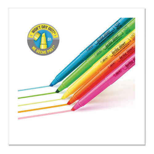 Image of BIC® BL241-YW Brite Liner Highlighter Value Pack, Yellow Ink, Chisel Tip, Yellow/black Barrel, 24/pack