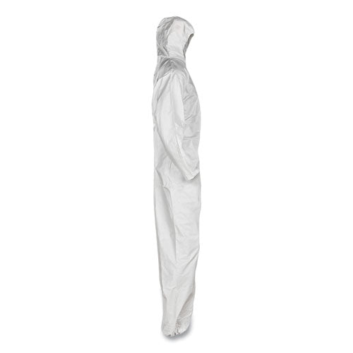 Image of KleenGuard KCC49112 A20 Breathable Particle Protection Coveralls, Elastic Back, Hood, Medium, White, 24/carton