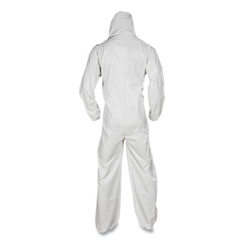 Image of KleenGuard KCC49127 A20 Breathable Particle Protection Coveralls, Elastic Back, Hood and Boots, 4X-Large, White, 20/Carton