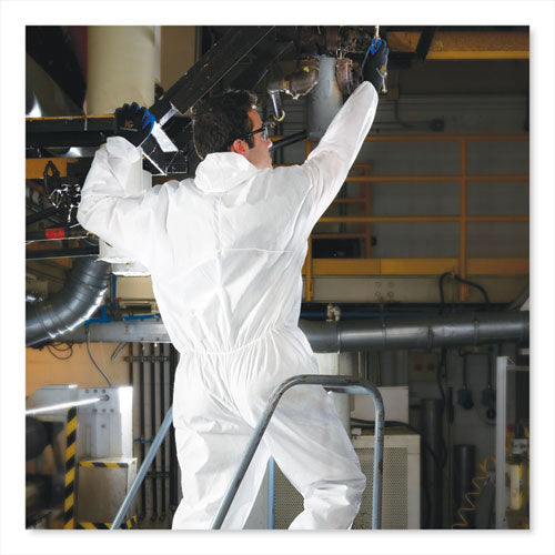 Image of KleenGuard KCC49112 A20 Breathable Particle Protection Coveralls, Elastic Back, Hood, Medium, White, 24/carton