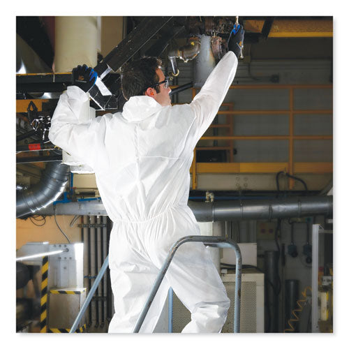Image of KleenGuard KCC49127 A20 Breathable Particle Protection Coveralls, Elastic Back, Hood and Boots, 4X-Large, White, 20/Carton