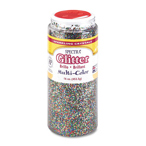 Image of Pacon® P0091790 Spectra Glitter, 0.04 Hexagon Crystals, Multicolor, 16 Oz Shaker-Top Jar