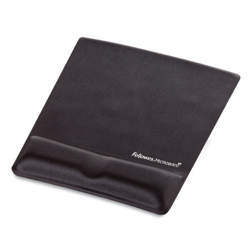 Image of Fellowes® 9181201 Ergonomic Memory Foam Wrist Support with Attached Mouse Pad, 8.25 x 9.87, Black