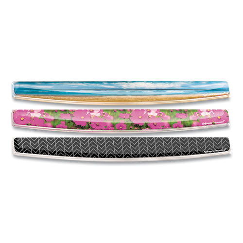 Image of Fellowes® 9550001 Photo Gel Keyboard Wrist Rest with Microban Protection, 18.5 x 2.31, Chevron Design