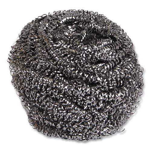 Image of Boardwalk® 84BWK SS Stainless Steel Scrubber, Large Size, 2.5 X 2.75, Steel Gray, 12/carton