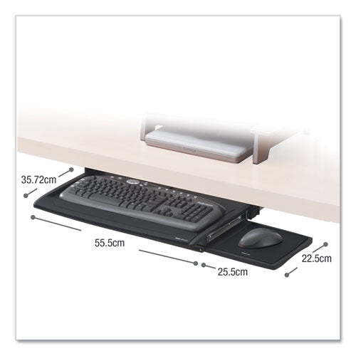 Image of Fellowes® 8031207 Deluxe Keyboard Drawer, 20.5w X 11.13d, Black