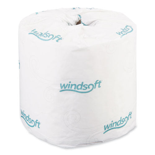 Image of Windsoft® 413476 Bath Tissue, Individually Wrapped Rolls, Septic Safe, 2-Ply, White, 400 Sheets/Roll, 24 Rolls/Carton