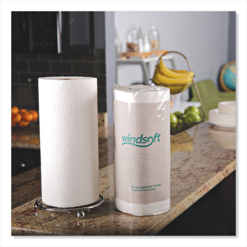 Image of Windsoft® WIN1220RL Kitchen Roll Towels, 2-Ply, 11 x 8.8, White, 100/Roll