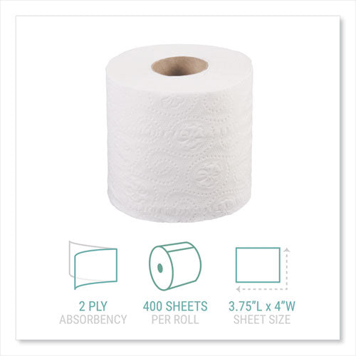 Image of Windsoft® 413476 Bath Tissue, Individually Wrapped Rolls, Septic Safe, 2-Ply, White, 400 Sheets/Roll, 24 Rolls/Carton