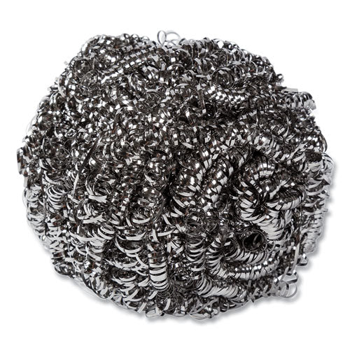 Image of AmerCareRoyal® S775/6 Stainless Steel Sponge, Polybagged, 1.75 Oz, Gray, 12/pack, 6 Packs/carton