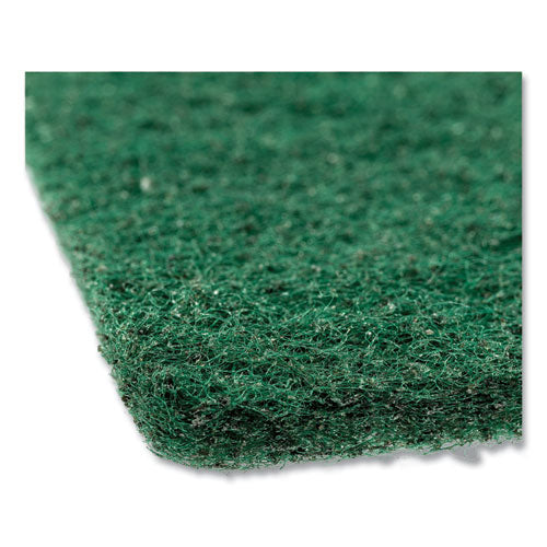 Image of AmerCareRoyal® S960 Medium-Duty Scouring Pad, 6 X 9, Green, 10 Pads/pack, 6 Packs/carton