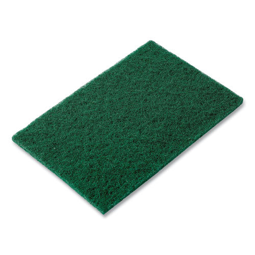 Image of AmerCareRoyal® S960 Medium-Duty Scouring Pad, 6 X 9, Green, 10 Pads/pack, 6 Packs/carton