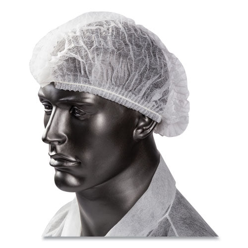 Image of AmerCareRoyal® RP110NWP Latex-Free Operating Room Cap, Pleated, Polypropylene, 21", White, 100 Caps/Pack, 10 Packs/Carton