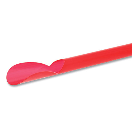 Image of AmerCareRoyal® RJSS10 Jumbo Spoon Straw, 10.25", Plastic, Red, 300/pack, 18 Packs/carton