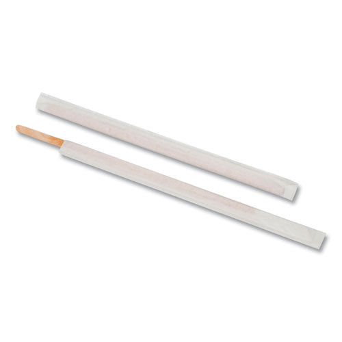 Image of AmerCareRoyal® R825W Wood Stir Sticks, 7.5", Wrapped, 5,000/Carton
