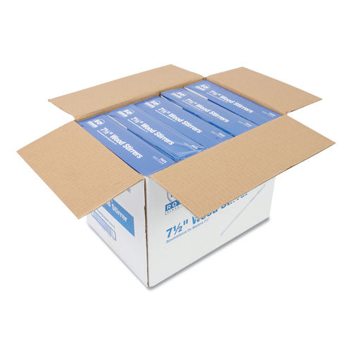 Image of AmerCareRoyal® R825 Wood Stir Sticks, 7.5" Long, 500/Box, 10 Boxes/Carton