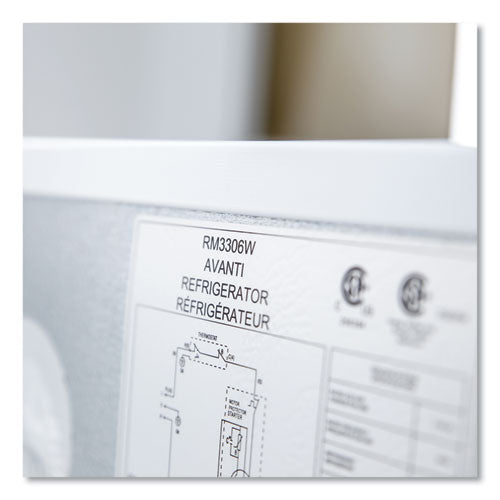 Image of Avanti RM3306W 3.3 Cu.ft Refrigerator With Chiller Compartment, White