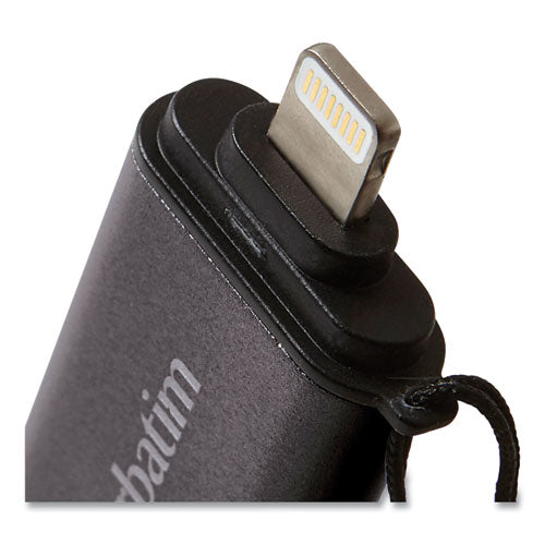 Image of Verbatim® 49301 Store 'n' Go Dual Usb 3.0 Flash Drive For Apple Lightning Devices, 64 Gb, Graphite