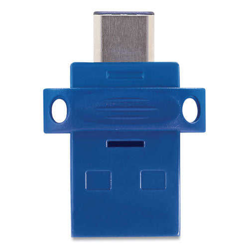 Image of Verbatim® 99155 Store n' Go Dual USB 3.0 Flash Drive for USB-C Devices, 64 GB, Blue