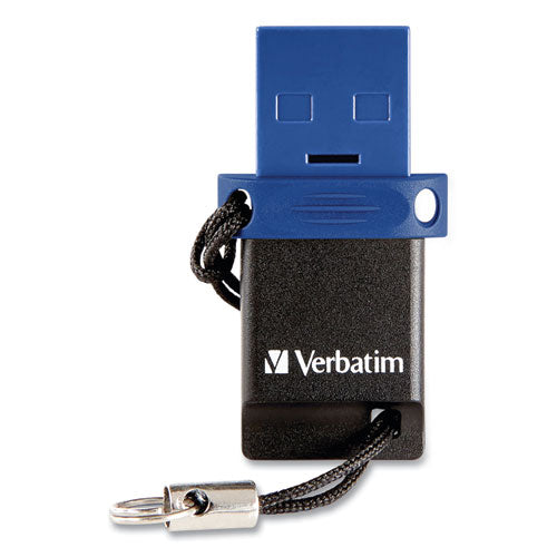 Image of Verbatim® 99155 Store n' Go Dual USB 3.0 Flash Drive for USB-C Devices, 64 GB, Blue