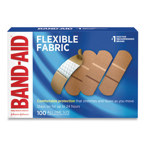 Image of BAND-AID® 4444 Flexible Fabric Adhesive Bandages, 1 X 3, 100/box