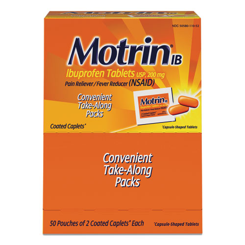 Image of Motrin® IB 48152 Ibuprofen Tablets, Two-Pack, 50 Packs/box