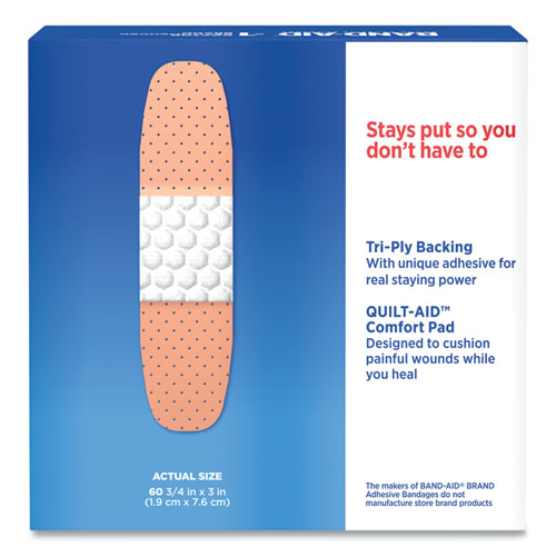 Image of BAND-AID® 100563500 Plastic Adhesive Bandages, 0.75 X 3, 60/box