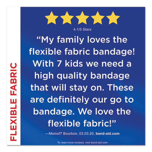 Image of BAND-AID® 111834100 Flexible Fabric Extra Large Adhesive Bandages, 1.75 X 4, 10/box