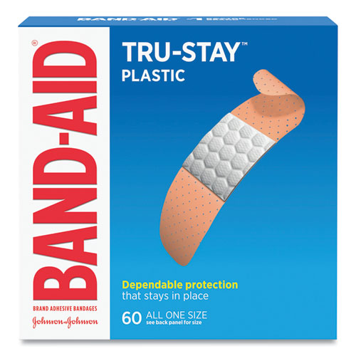 Image of BAND-AID® 100563500 Plastic Adhesive Bandages, 0.75 X 3, 60/box
