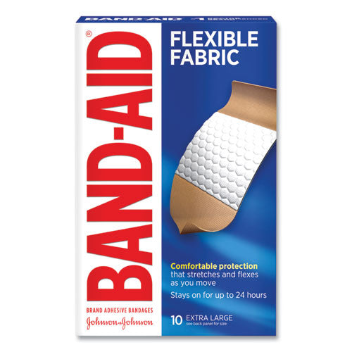 Image of BAND-AID® 111834100 Flexible Fabric Extra Large Adhesive Bandages, 1.75 X 4, 10/box