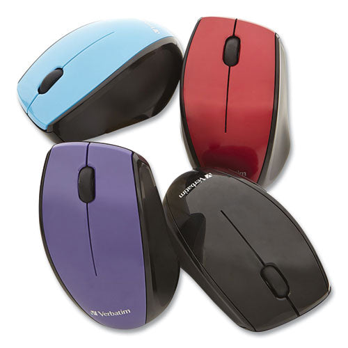Image of Verbatim® 97992 Wireless Notebook Multi-Trac Blue Led Mouse, 2.4 Ghz Frequency/32.8 Ft Wireless Range, Left/right Hand Use, Black