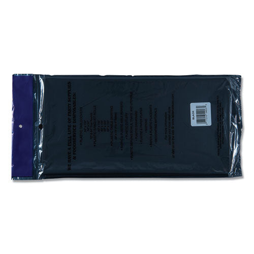Image of Tablemate® 549-BK Table Set Rectangular Table Covers, Heavyweight Plastic, 54" X 108", Black, 6/pack