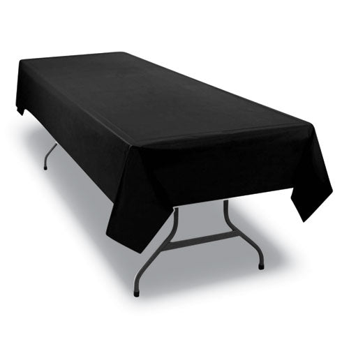 Image of Tablemate® 549-BK Table Set Rectangular Table Covers, Heavyweight Plastic, 54" X 108", Black, 6/pack