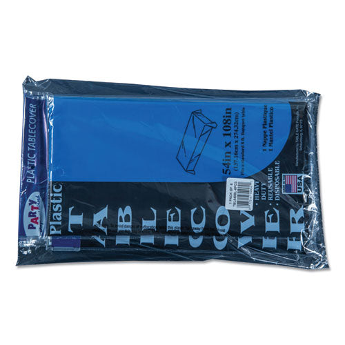 Image of Tablemate® 549BL Table Set Rectangular Table Cover, Heavyweight Plastic, 54" X 108", Blue, 6/pack