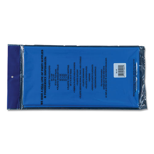 Image of Tablemate® 549BL Table Set Rectangular Table Cover, Heavyweight Plastic, 54" X 108", Blue, 6/pack