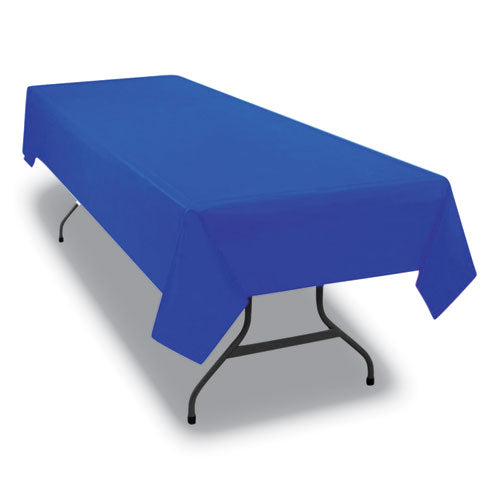 Image of Tablemate® 549BL Table Set Rectangular Table Cover, Heavyweight Plastic, 54" X 108", Blue, 6/pack