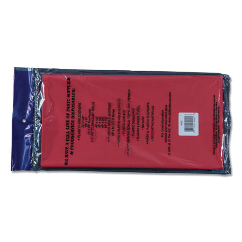 Image of Tablemate® 549RD Table Set Rectangular Table Cover, Heavyweight Plastic, 54" X 108", Red, 6/pack